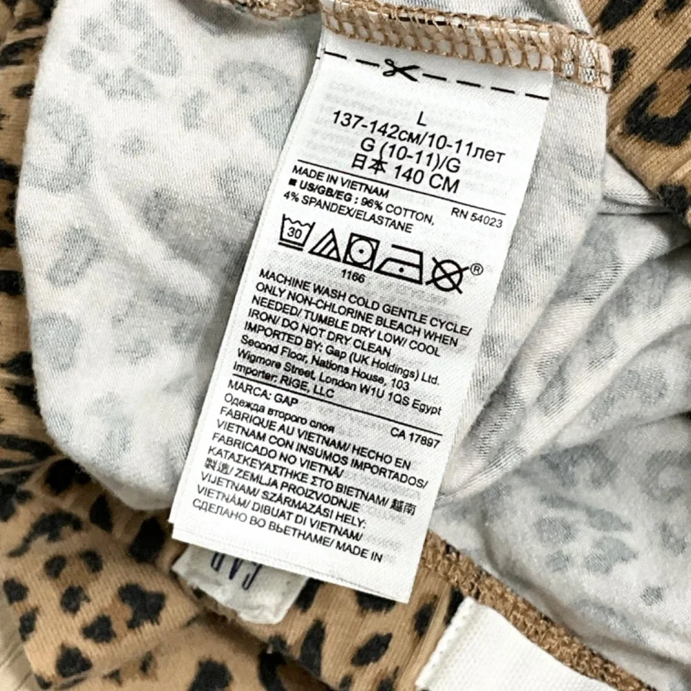 Gap Kids Leopard Print Leggings Cotton Stretch Elastic Waist Girls Large 10